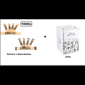 1000x Koffie Melksticks en Suikersticks I am met 2000x bio roerstaafjes white - suiker sticks melk sticks koffiemelk koffie festival