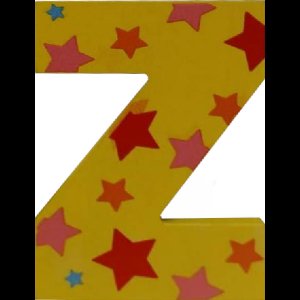 Decoratieletter - Z - Hout - 7cm - Geel