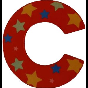 Decoratieletter - C - Hout - 7cm - Rood