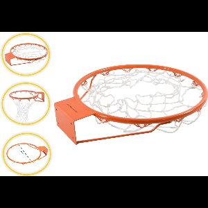 Basketbalring 46 cm – Officiële Basketbalkorf met Net – Basketring voor Buiten – Basketbalnet voor Muur of Gevel – Weerbestendige Basketbal Hoepel