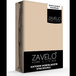 Zavelo Hoeslaken Katoen Strijkvrij Taupe - 1-persoons (90x200 cm) - Hoogwaardige Kwaliteit - Rondom Elastisch - Perfecte Pasvorm