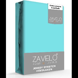 Zavelo® Jersey Hoeslaken Aqua - Lits-jumeaux (180x200 cm) - Hoogwaardige Kwaliteit - Rondom Elastisch - Perfecte Pasvorm