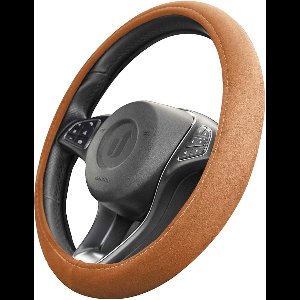 Auto Stuurhoes Alcantara Look Bruin | Universele Stuurwiel hoes 37-39 cm / 14,5-15 Inch | Accessoires Interieur voor Vrouwen & Heren