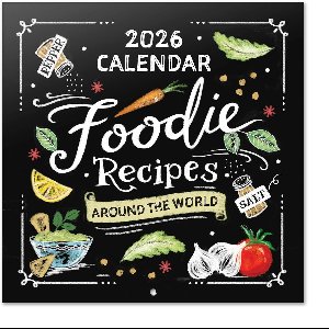 Wall Calendar 2026 - Foodie Recipes Calendar 2026 | Square 30 x 30 cm - 12 x 12 inches Wall Planner, Family Planner Month To View | Recipe Book Gifts For Friends