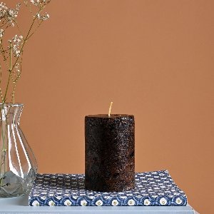 Myrrh Amber Marble Pillar Candle – Petite Bronze