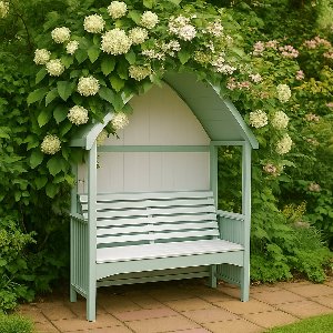 BPS Deluxe Houten Priëel – Saliegroen – Hoogwaardige Constructie van Vurenhout – Behandeld Hout – Snel en Eenvoudig te Monteren