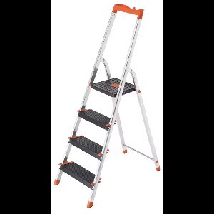 Songmics Ladder - Aluminium Ladder - 4 Treden - 143 Hoog - Antislip