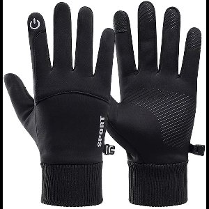 Waterdichte Touchscreen Fietshandschoenen - Antislip & Winddicht - Winterhandschoenen Sport - Zwart - Maat XXL