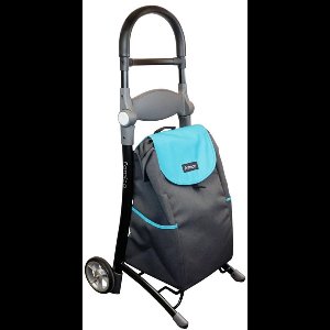 Mobilex Koala Boodschappentrolley / shopper - Boodschappentrolley én zitplaats in één - Lichtgewicht - Turkoois blauw en Antraciet grijs