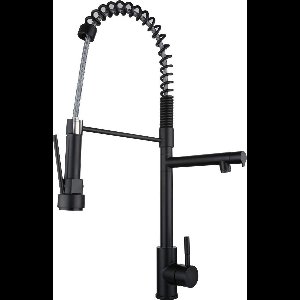 Mawialux semi-professional keukenkraan - Flexibele uitloop + vaste uitloop - Mat zwart - Cocos