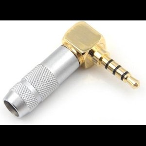 3,5mm Jack (m) connector - metaal / haaks 4-polig / stereo