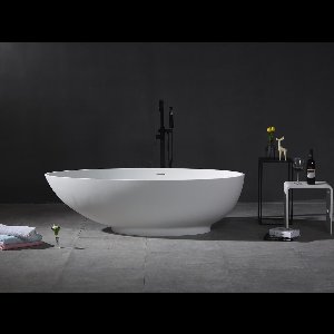 Mawialux vrijstaand bad - 180x88cm - Solid surface - Mat-zwart