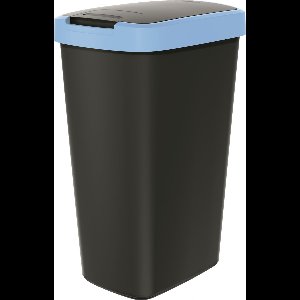 Prosperplast - Prullenbak / Afvalbak 45L - Zwart met blauw frame