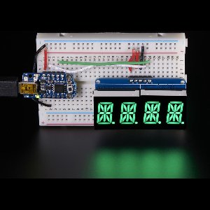 Quad Alphanumeric Display - Pure Green 0.54 inch Digits w/ Backpack Adafruit 2160