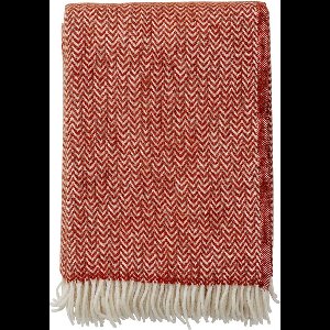 Klippan Chevron - plaid - 100% wol - ruby red - rood -
