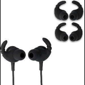 kwmobile 6x covers voor oordopjes - Siliconen haakjes voor in-ear oordopjes - Universele maat - In zwart