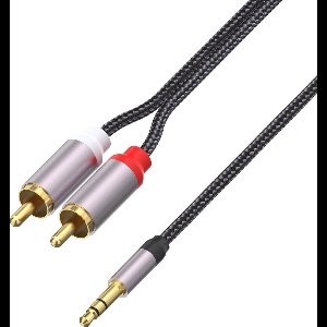 AUX naar RCA Audiokabel (120cm) | Headphone Jack 3.5mm male naar Rood en Wit Tulp Converter Adapter | LB-H233