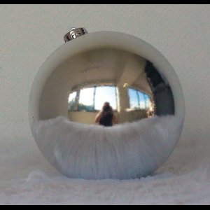 5 stuks 1 Onbreekbare kerstbal diameter 15 cm zilver glanzend