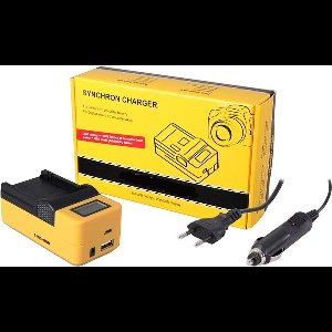 NB-6L en NB-6LH Cynchron lader met LCD en USB aansluiting