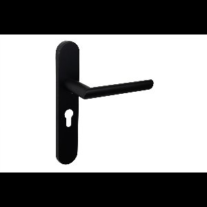 Lavuzo deurkruk Ragusa Zwart met afgerond schild PC55 | Per set | Deurkruk zwart | Deurklink met schild