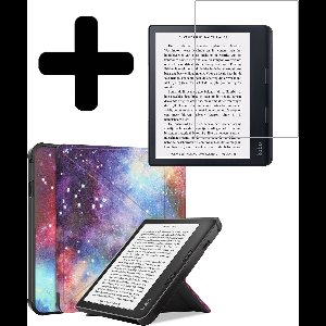 Hoesje Geschikt voor Kobo Sage Hoes Bescherm Hoesje Case Sleep Cover Trifold Met Screenprotector - Hoes Geschikt voor Kobo Sage Hoesje - Galaxy