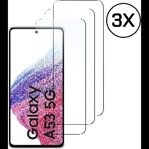 Podec Screenprotector geschikt voor Samsung Galaxy A53 - Gehard Beschermglas - Transparant en Krasbestendig - Tempered Glass Screen Cover - 3 Stuks