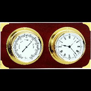 Barigo 2084ms weerstation (barometer en klok) mahoniehout messing