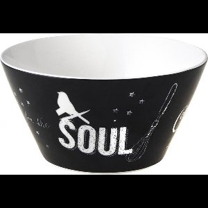 Dutch Rose Zwart/Wit Kom Soul - Ø14cm - Zwart