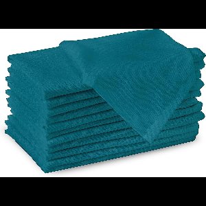 Homes Solid Color Eettafel Servetten - Set van 12 - Wasbaar, Vierkant, 100% Katoen - Voor Familiediners & Buitenfeesten en Dagelijks gebruik (43 x 43 cm, Azul Blue)