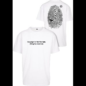 OVERSIZED! Dikke stof - Heren - Mannen - Streetwear - Urban - Modern - T-Shirt - Casual - Fingerprint - Afdruk - Print T-Shirt wit