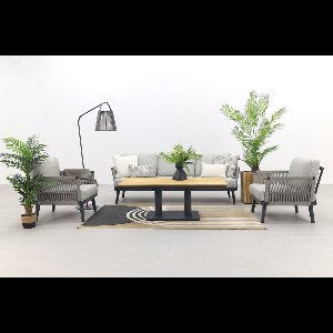 Durban/Medina teak verstelbare stoel-bank loungeset - 4-delig