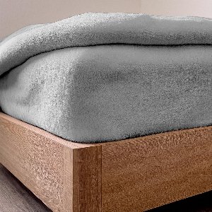 Zydante® Hoeslaken Teddy Licht Grijs - 140x200+30 cm