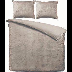 Zavelo Dekbedovertrek Velvet Comfort Taupe-1-persoons (140 x 200/220 cm)