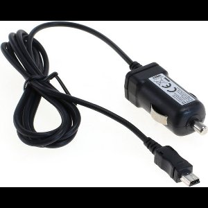 USB Mini B autolader met vaste kabel - 1A / zwart - 1,1 meter