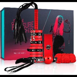 LoveBoxxx Secret Pleasure Chest Red Dragon – Bondage Sex Toys voor Mannen en Vrouwen – 7-delige BDSM Set – Bondage Set Geschikt voor Beginners – Rood