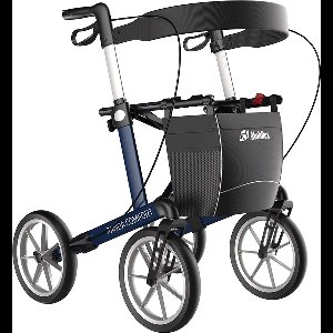 Mobilex Panda lichtgewicht rollator - Uitneembare, gesloten boodschappentas - rugband - krukkenhouder - Rood