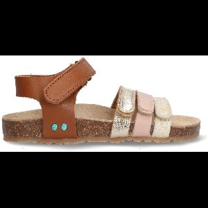 BunniesJR 225415-713 Meisjes Platte Sandalen - Cognac - Imitatieleer - Klittenband