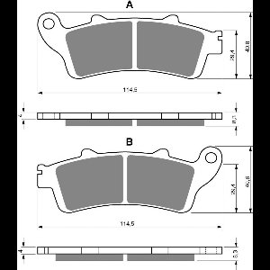 goudren remblokje voor motor honda 1800 gl goldwing 2001 tot 2005 avg/avd / a1/a2/a3/a4/a5 nieuw