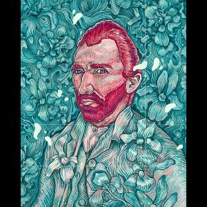 IXXI Van Gogh Self Portrait, Studio Muti & Van Gogh 21st Century - 80 x 100 cm - Gratis ophangtool - Grote wanddecoratie en posters -