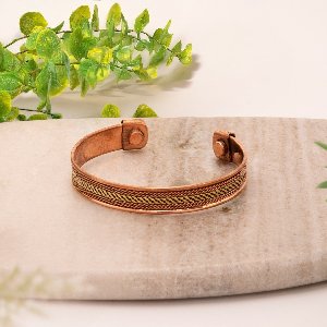 Koperen gezondheids-klemarmband met 2 magneten