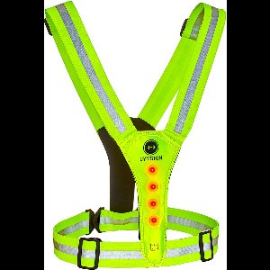 Reflecterend Sport Vest met Reflecterende Strepen en LED Verlichting Voor & Achterzijde – One Size – LED Safer - Hardloopvest met Elastische Banden Veilig Sporten en Zichtbaar in het Donker met Gymston