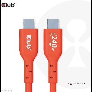 CLUB3D USB2 Type-C Bi-Directional Cable, Data 480Mb,PD 240W(48V/5A) EPR M/M 2m USB IF GECERTIFICEERD