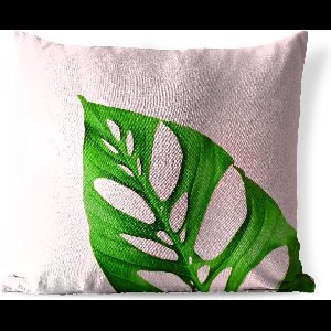 Buitenkussens - Tuin - Botanisch blad met felle kleur als achtergrond - 40x40 cm