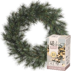 Decoris Kerstkrans - Malmo - D60 cm - incl. verlichting warm wit