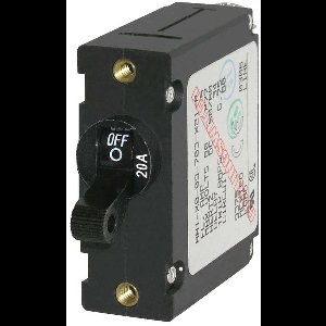 Blue Sea Systems Magnetische éénpolige Ac/dc-stroomonderbreker 20a Zwart