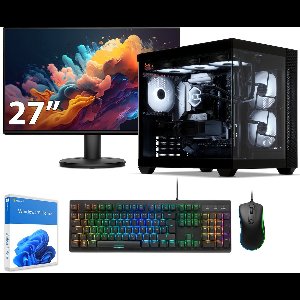 Sedatech Pakket Advanced Gaming PC Waterkoeling Aquarium • Intel Core Ultra 7 265KF • Radeon RX 9070XT • 32Gb DDR5 • 2Tb SSD M.2 • WiFi, USB C • BT • Windows 11 • Desktop computer • Monitor 27''