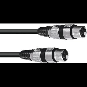 Omnitronic 3022075C XLR Adapterkabel [1x XLR-bus 3-polig - 1x XLR-bus 3-polig] 0.15 m Zwart