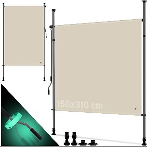 KESSER® Klemzonwering, 150 x 310 verticale zonwering voor buiten, uitschuifbaar en ondoorzichtig