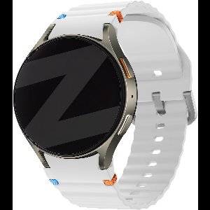 Bandz Siliconen Wave bandje 'Easy fit' - Geschikt voor Samsung Galaxy Watch 7 (40 & 44mm) / Galaxy Watch 6 Classic (43 & 47mm) / Galaxy Watch 5 (Pro) / Galaxy Watch 4 (Classic) / Galaxy Watch FE (wit)