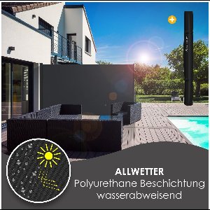 KESSER® Zijzonwering uitschuifbaar zonnescherm ondoorzichtige privacybescherming 300x200